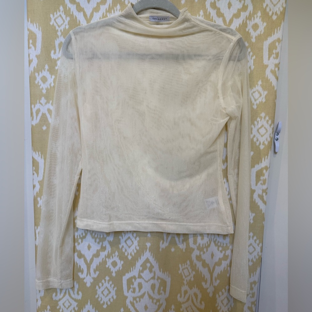 Elegant Cream Sheer Women's Top